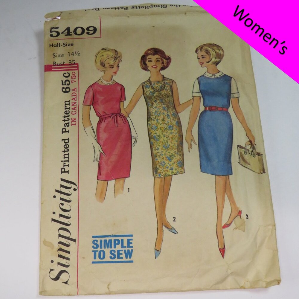 simplicity 5409 EASY dress short, sleeveless